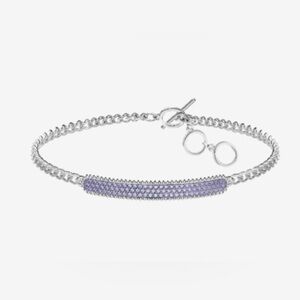 Swarovski Locket Violet Crystals Bracelet, Rhodium
